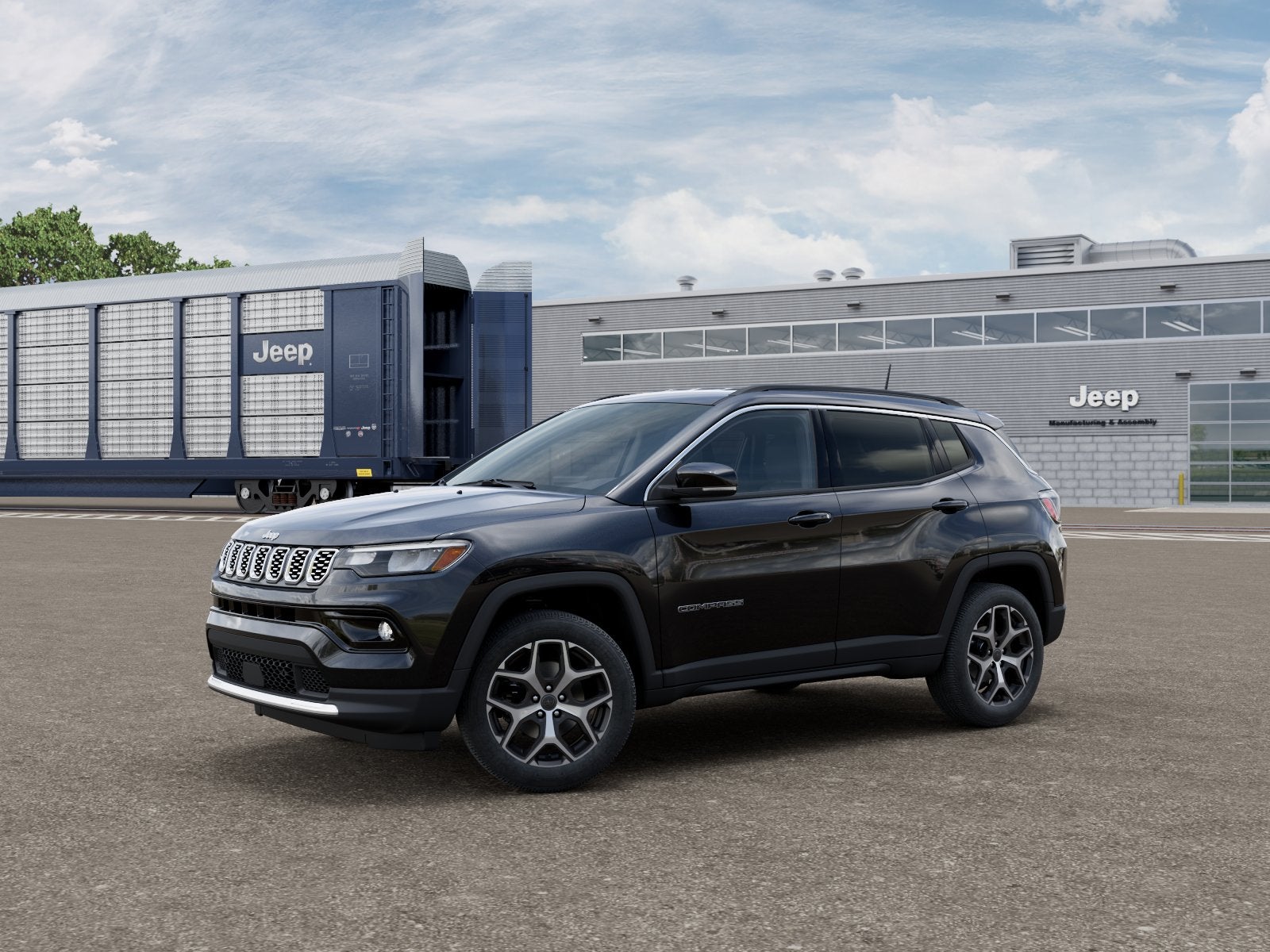 2026 Jeep Compass COMPASS LIMITED 4X4 in Diamond Black Crystal Pearl-Coat Exterior Paint — front three-quarter view