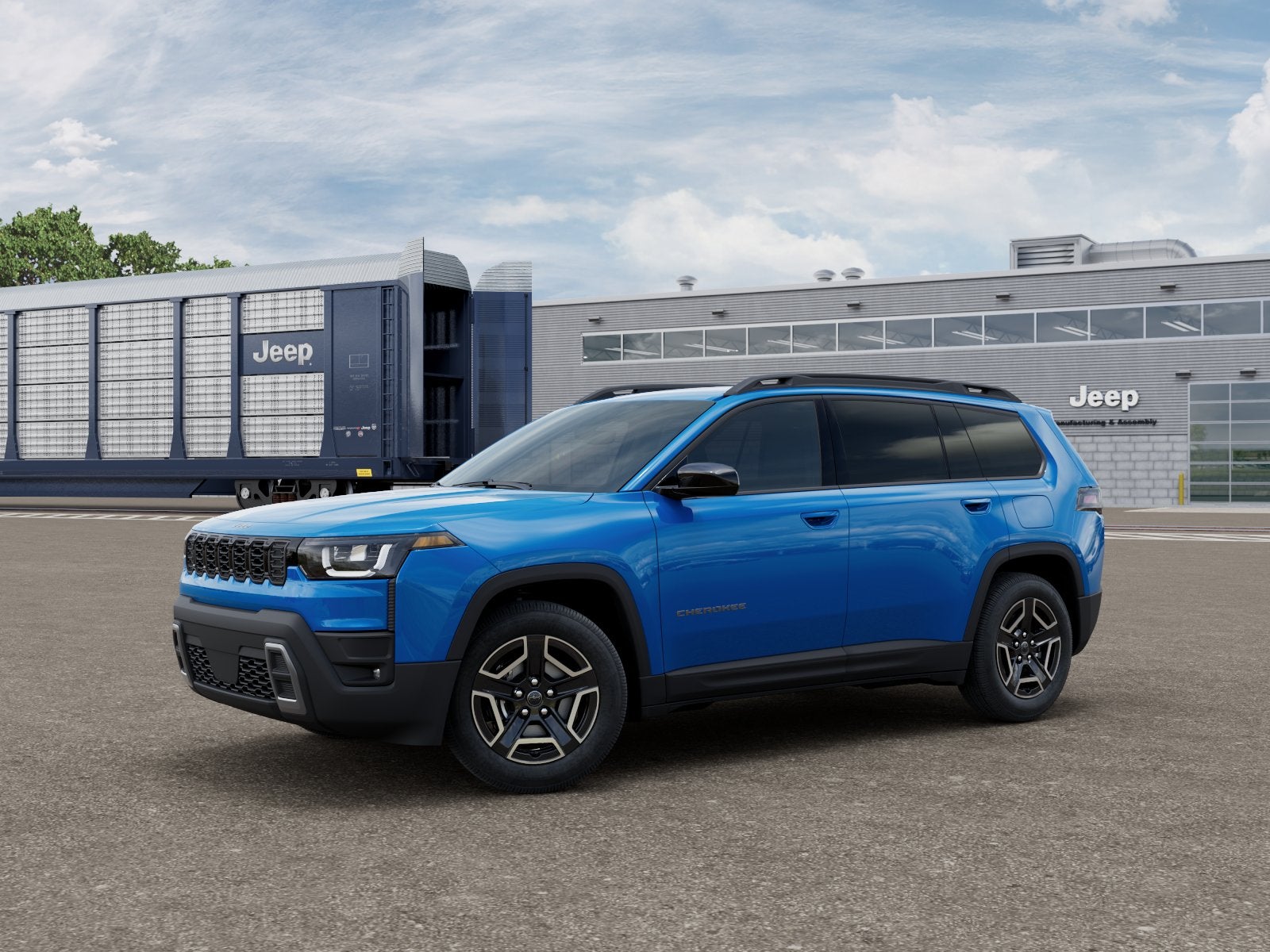 2026 Jeep Cherokee CHEROKEE LAREDO 4X4 in Hydro Blue Pearl-Coat Exterior Paint — front three-quarter view