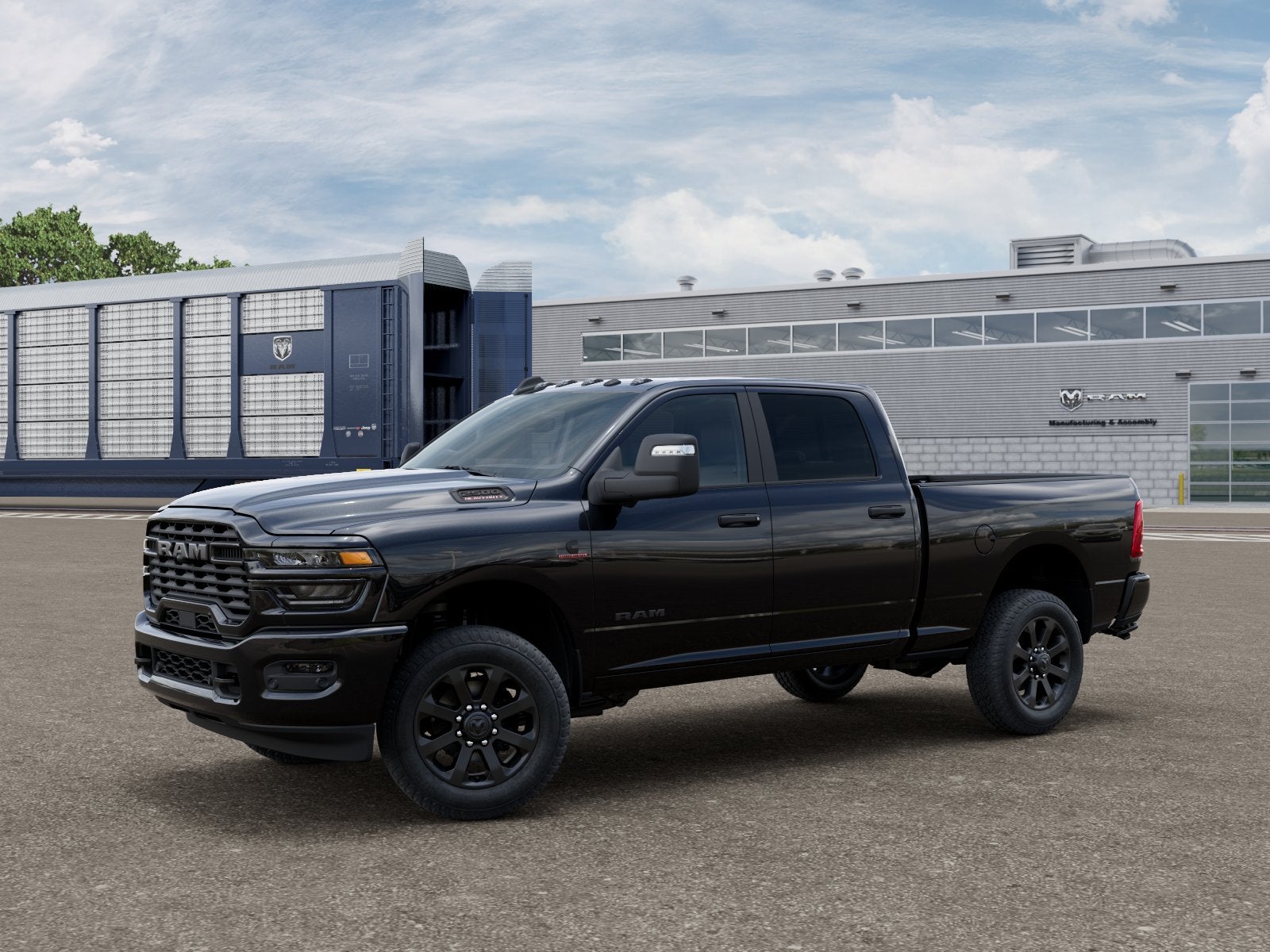2026 RAM Ram 2500 RAM 2500 BIG HORN CREW CAB 4X4 6'4' BOX in Diamond Black Crystal Pearl-Coat Exterior Paint — front three-quarter view