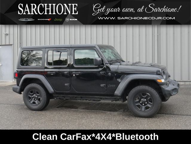 2024 Jeep Wrangler Sport in Black Clearcoat — front three-quarter view