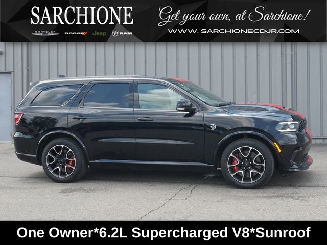 2021 Dodge Durango SRT Hellcat in Db Black Crystal Clearcoat — front three-quarter view