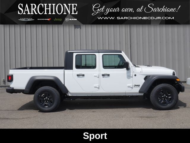 2026 Jeep Gladiator Sport in Bright White Clearcoat — front three-quarter view