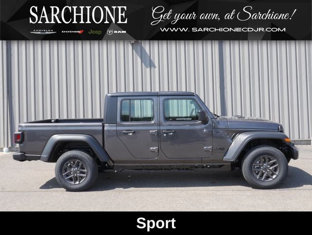 2026 Jeep Gladiator Sport in Granite Crystal Metallic Clearcoat — front three-quarter view