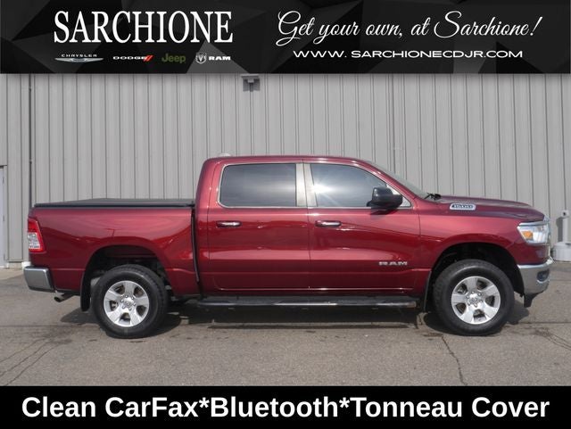 2019 RAM 1500 Big Horn/Lone Star in Delmonico Red Pearlcoat — front three-quarter view