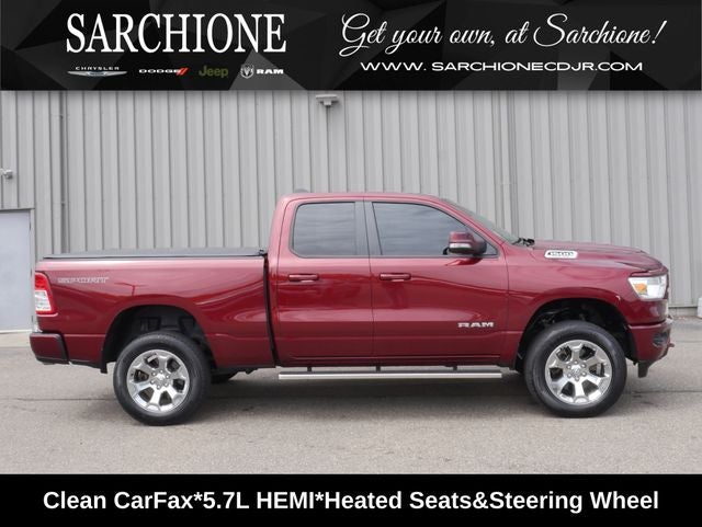2021 RAM 1500 Big Horn/Lone Star in Delmonico Red Pearlcoat — front three-quarter view