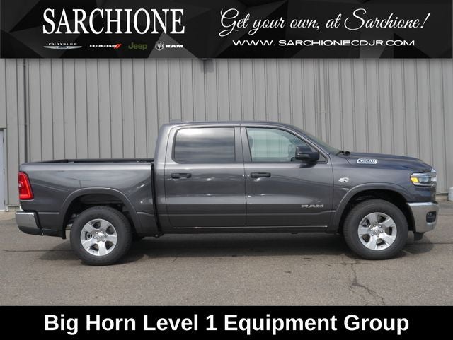 2026 RAM Ram 1500 Big Horn/Lone Star in Granite Crystal Metallic Clearcoat — front three-quarter view