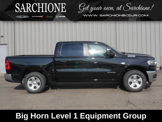2026 RAM Ram 1500 Big Horn/Lone Star in Diamond Black Crystal Pearlcoat — front three-quarter view
