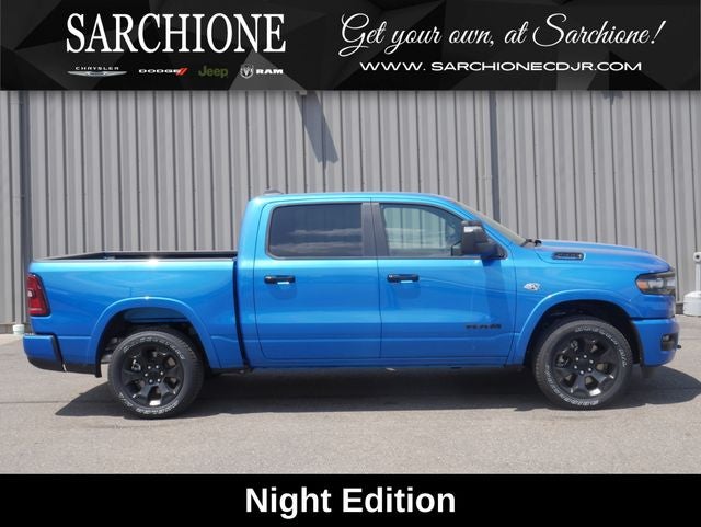 2026 RAM Ram 1500 Big Horn/Lone Star Night Edition in Hydro Blue Pearlcoat — front three-quarter view