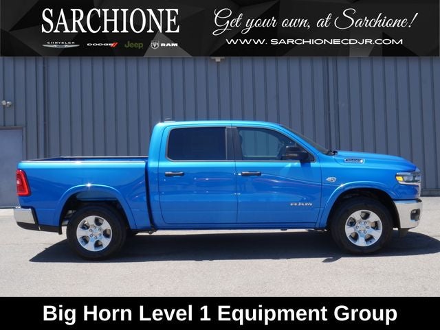 2026 RAM Ram 1500 Big Horn/Lone Star in Hydro Blue Pearlcoat — front three-quarter view