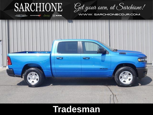 2026 RAM Ram 1500 Tradesman in Hydro Blue Pearlcoat — front three-quarter view