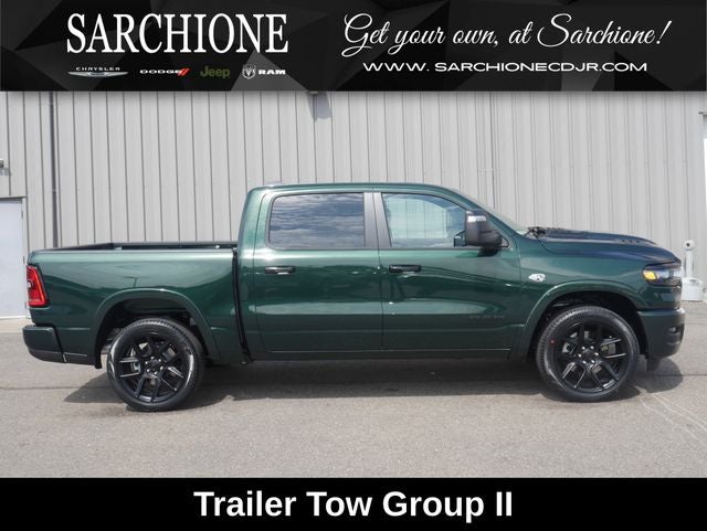 2026 RAM Ram 1500 Laramie Night Edition in Serrano Green Metallic — front three-quarter view