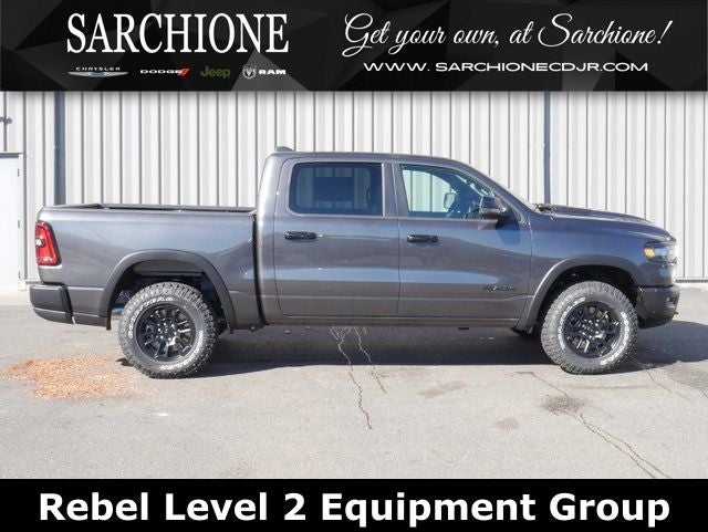 2026 RAM Ram 1500 Rebel in Granite Crystal Metallic Clearcoat — front three-quarter view