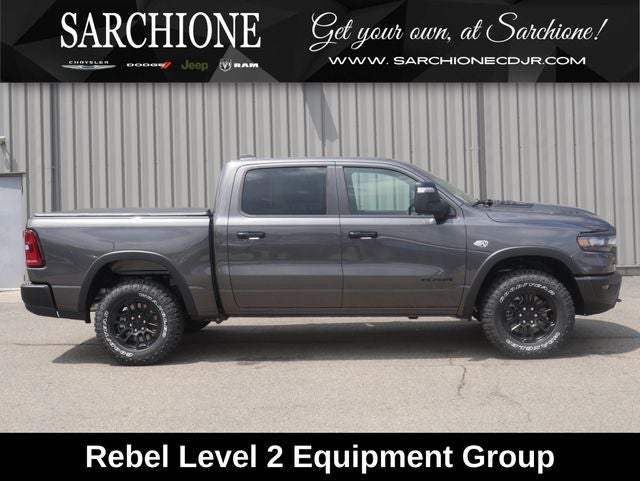 2026 RAM Ram 1500 Rebel in Granite Crystal Metallic Clearcoat — front three-quarter view