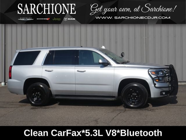 2020 Chevrolet Tahoe Police in Silver Ice Metallic — front three-quarter view
