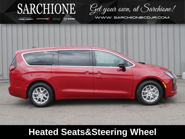 2027 Chrysler Pacifica Select in Red Hot Pearl-Coat — front three-quarter view
