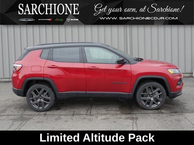 2026 Jeep Compass Limited Altitude in Red Hot Pearlcoat — front three-quarter view