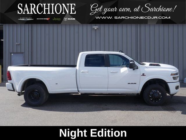 2026 RAM Ram 3500 Limited Night Edition in Bright White Clearcoat — front three-quarter view