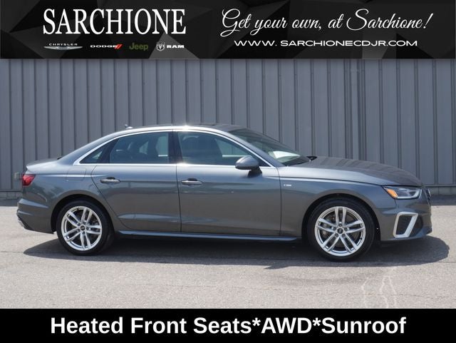 2020 Audi A4 45 Premium quattro in Daytona Gray Pearl — front three-quarter view