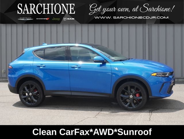 2023 Dodge Hornet GT Plus in Blu Bayou — front three-quarter view